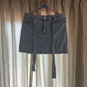 Small Short Jean Skirt with Tie